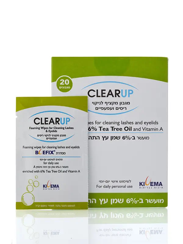 קליר אפ פורטה מגבון מקציף לניקוי העפעפיים והריסים