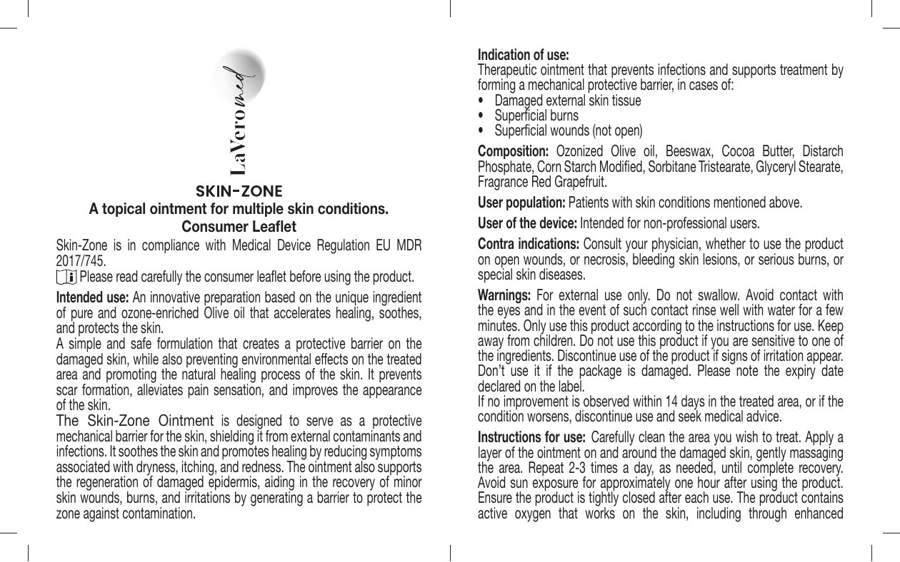 SKIN ZONE - משחת עור המבוססת על שמן זית מועשר באוזון – תמונה 3